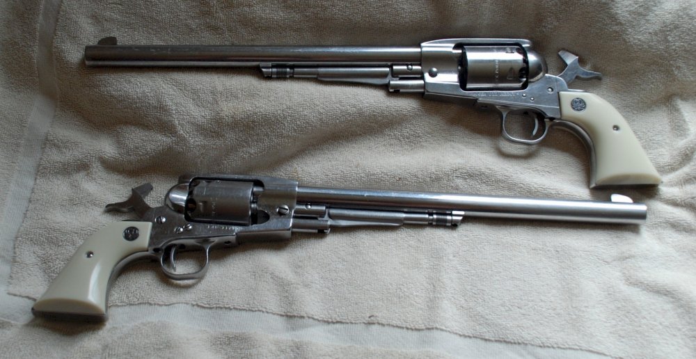 A Pair of Custom Stainless Steel Buntline Ruger Old Army Revolvers ...