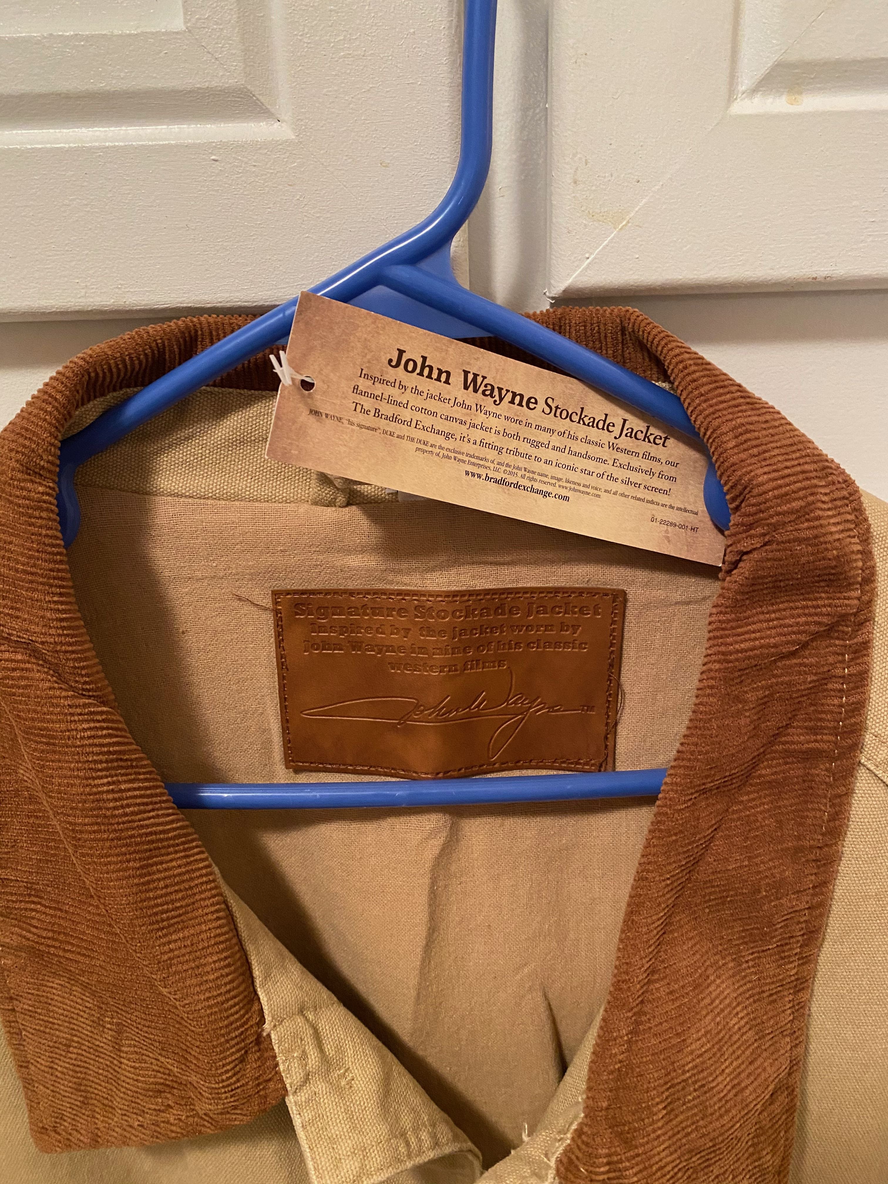 BRADFORD EXCHANGE JOHN Wayne Signature Stockade Jacket Men's SIZE L , Tan.  $14.99 - PicClick