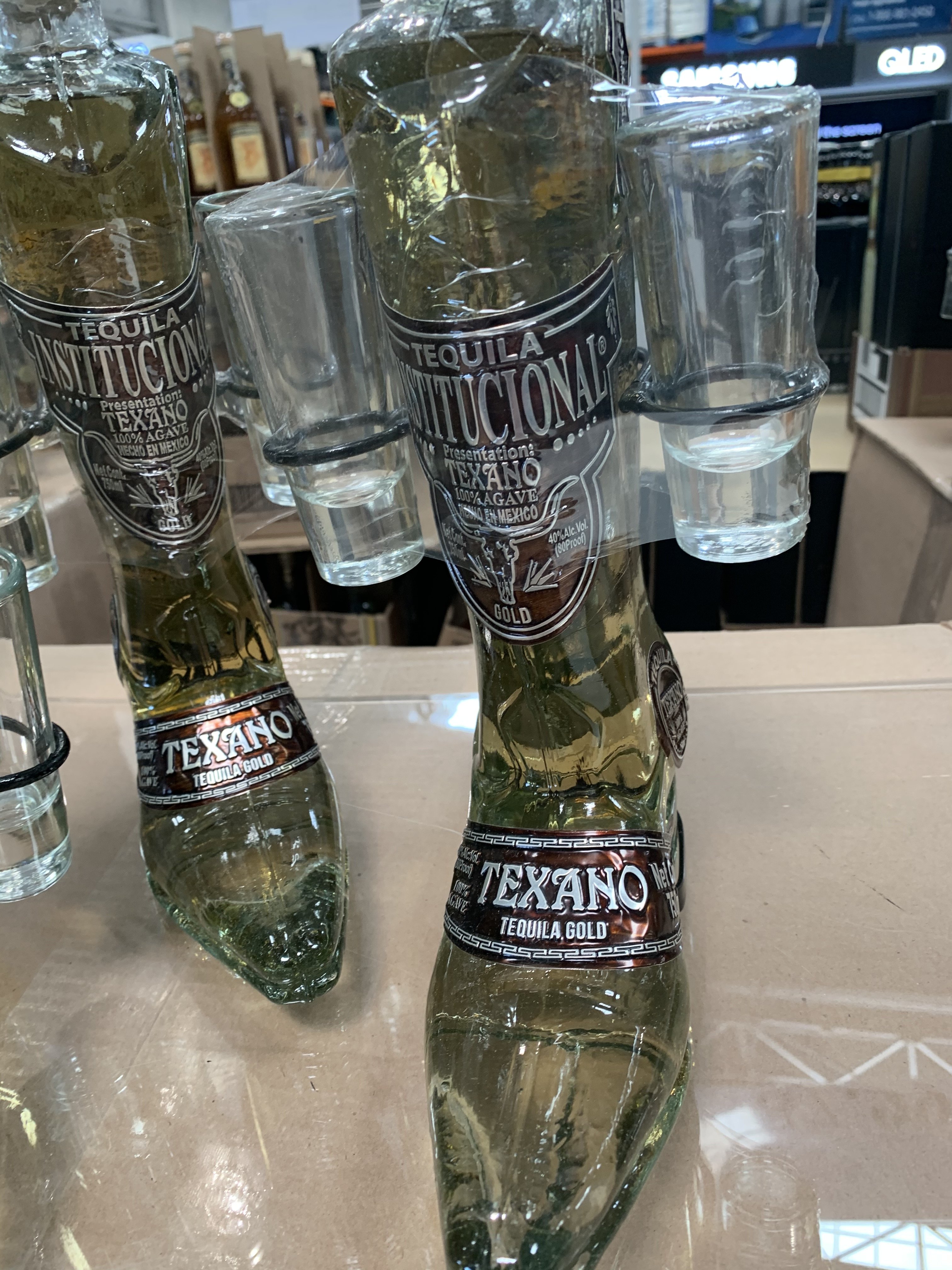 Texano Tequila Gold Boot Shape bottle