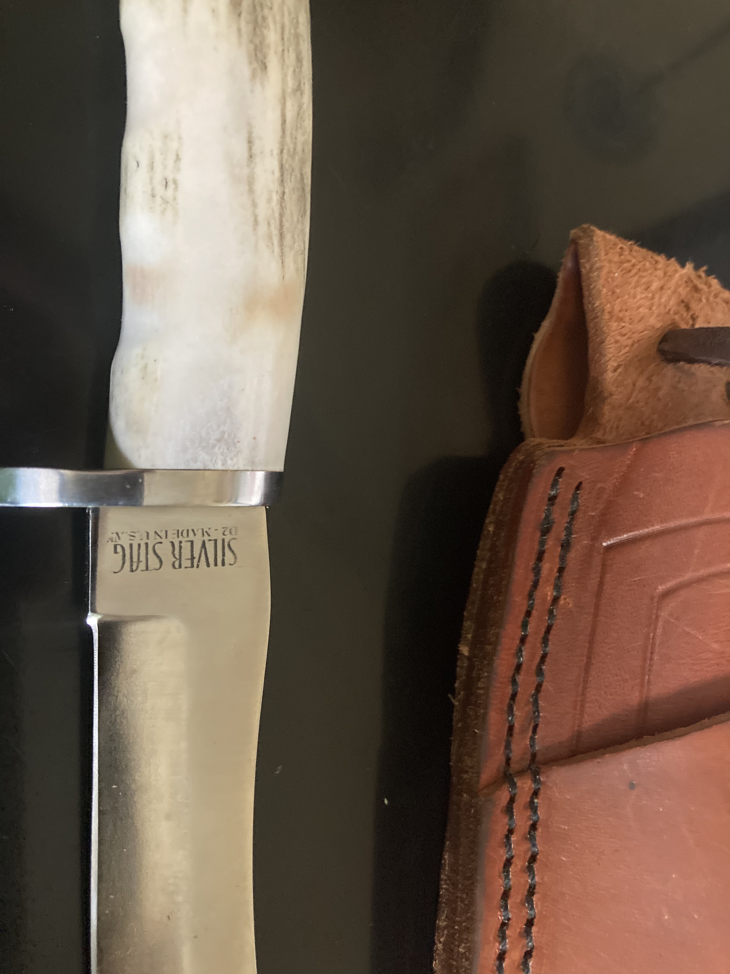 DAMASCUS Hunting-Fishing Belt Knife With Leather Sheath - SASS Wire  Classifieds - SASS Wire Forum