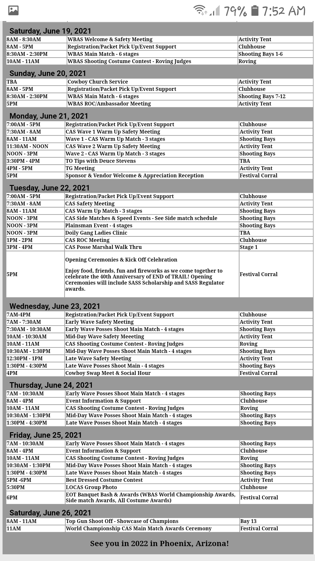 Check the schedule for EOT!! - SASS Wire - SASS Wire Forum