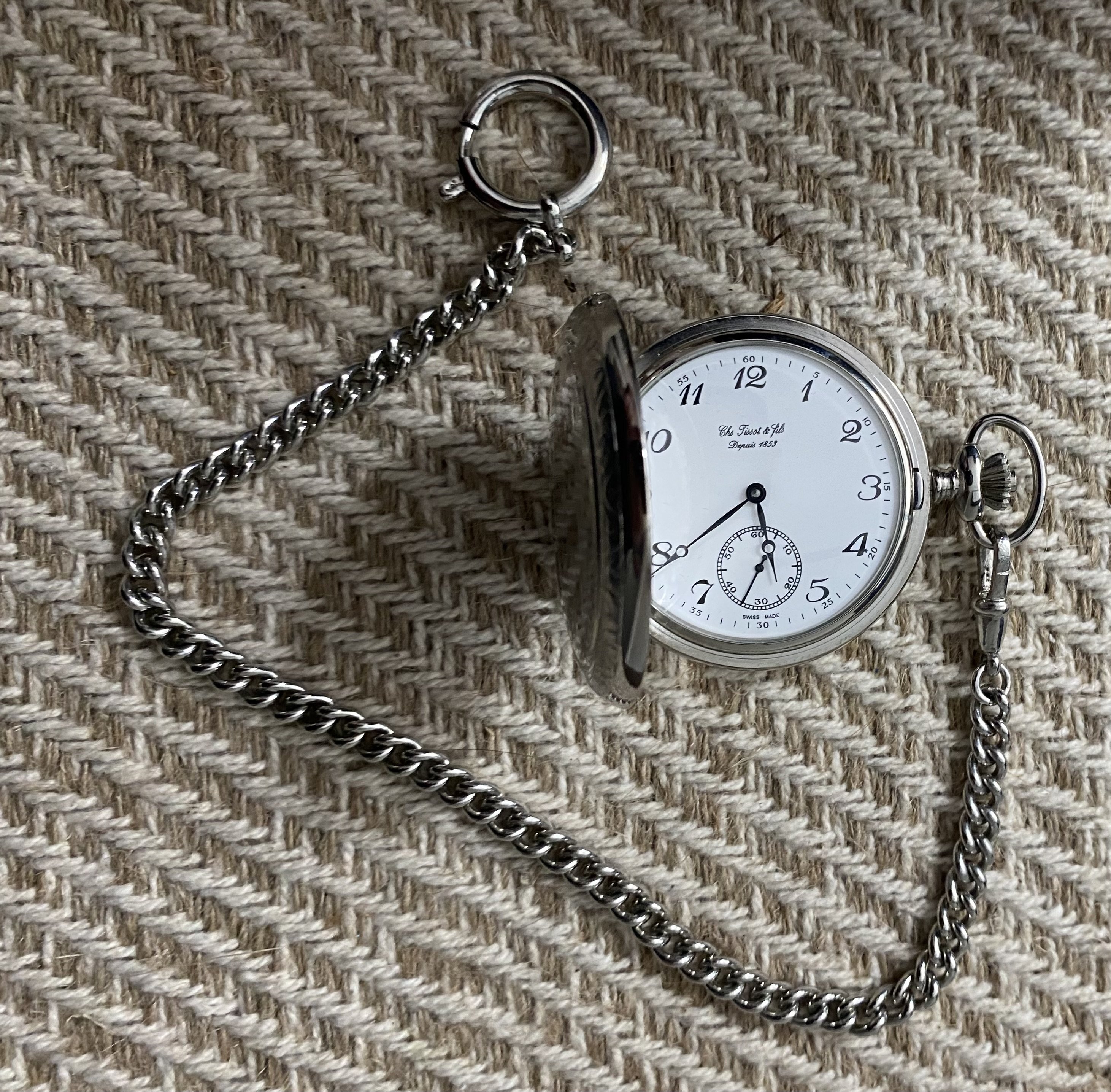 FS Tissot Mechanical Manual Pocket Watch and chain SASS Wire