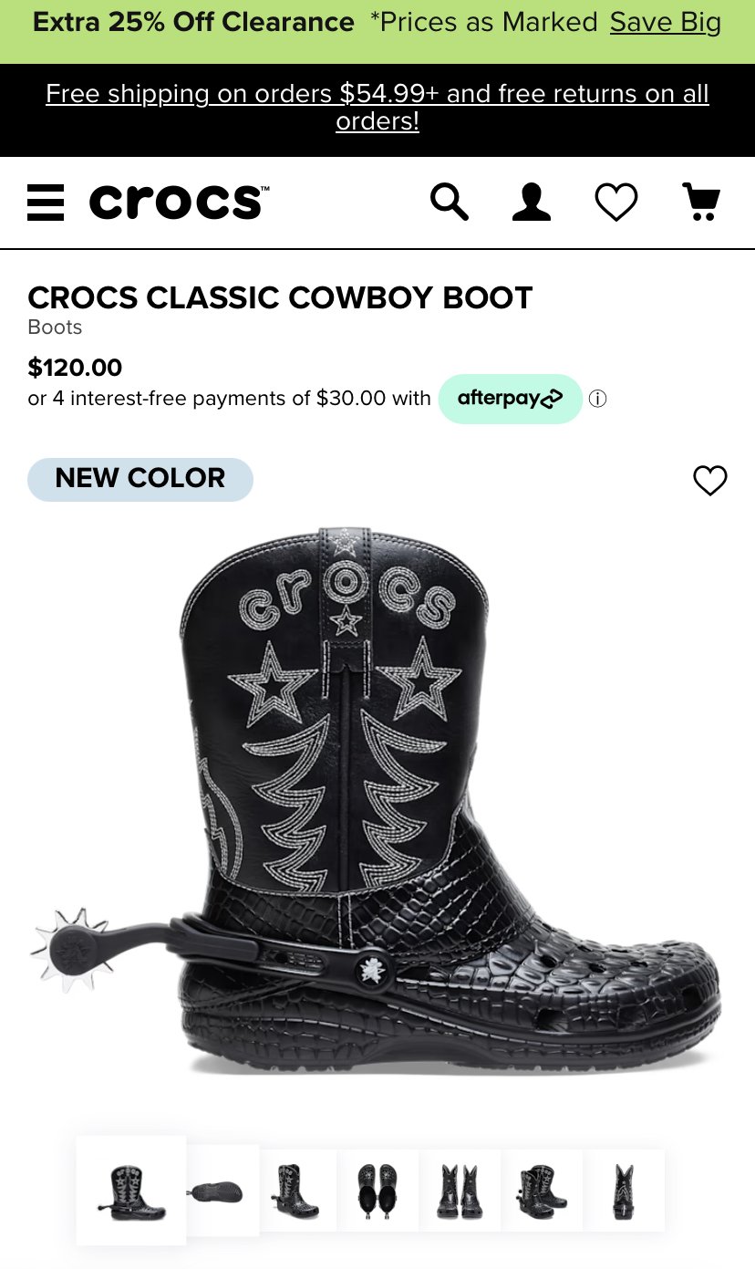 Crocs Classic Cowboy Boots (with spurs!) are real and you can buy