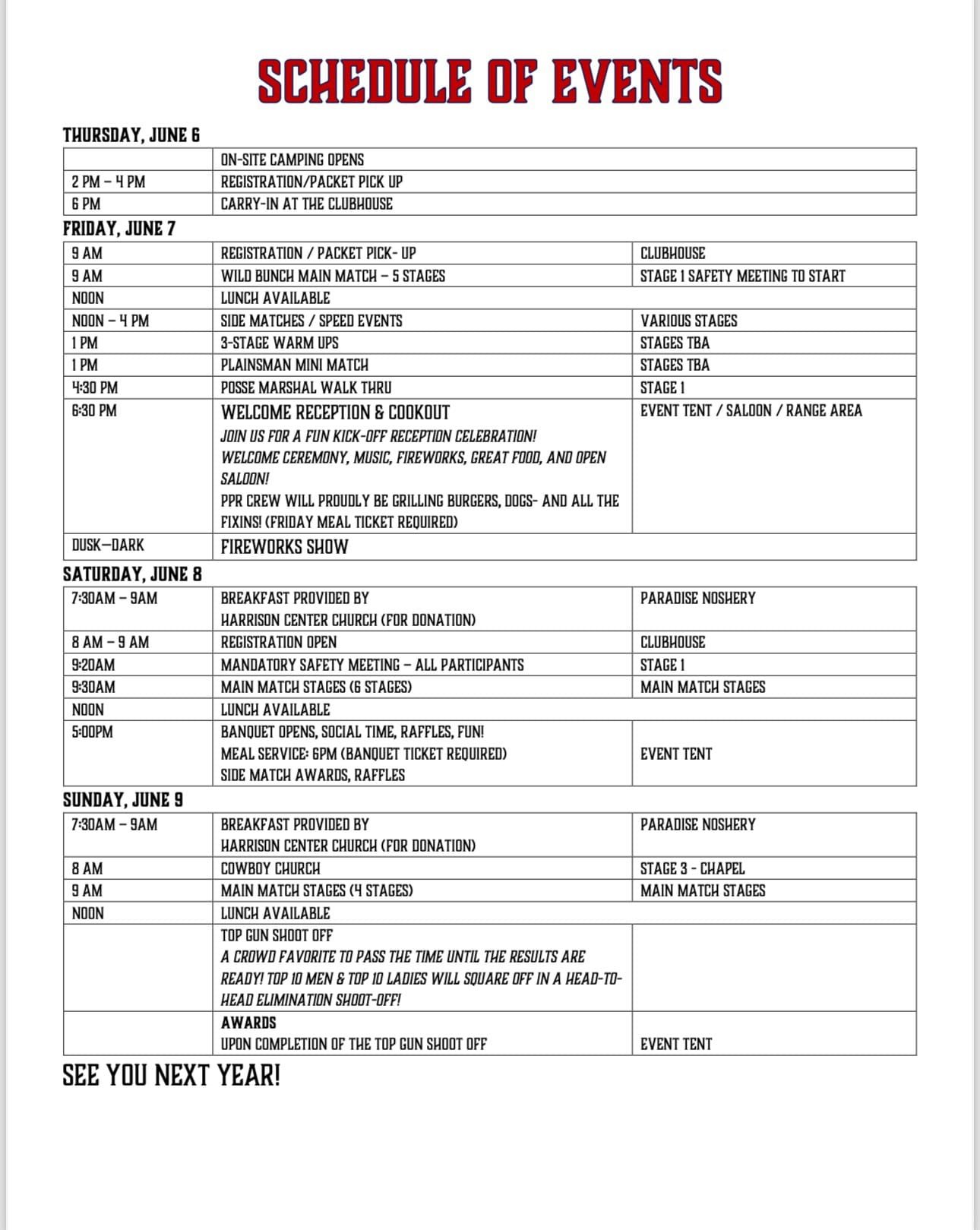 Indiana State Shoot CAS & Wild Bunch ==== June 7,8,9 ...