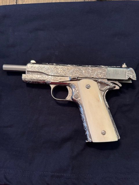 price reduced***WTS 1911 Nickel fully engraved by master price reduced***WTS 1911 Nickel fully engraved by master